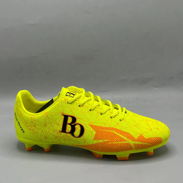 Blue Ocean Neon Yellow Football Boots | Lightweight Soccer Cleats with High-Grip Studs