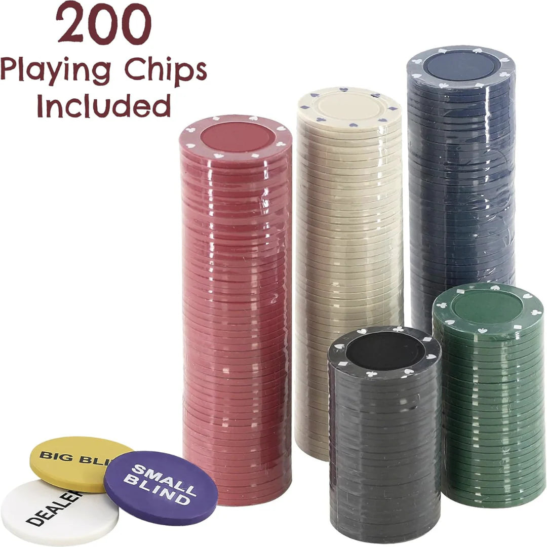 200-Piece Poker Set with Tin Case – Professional Poker Chips & Playing Cards