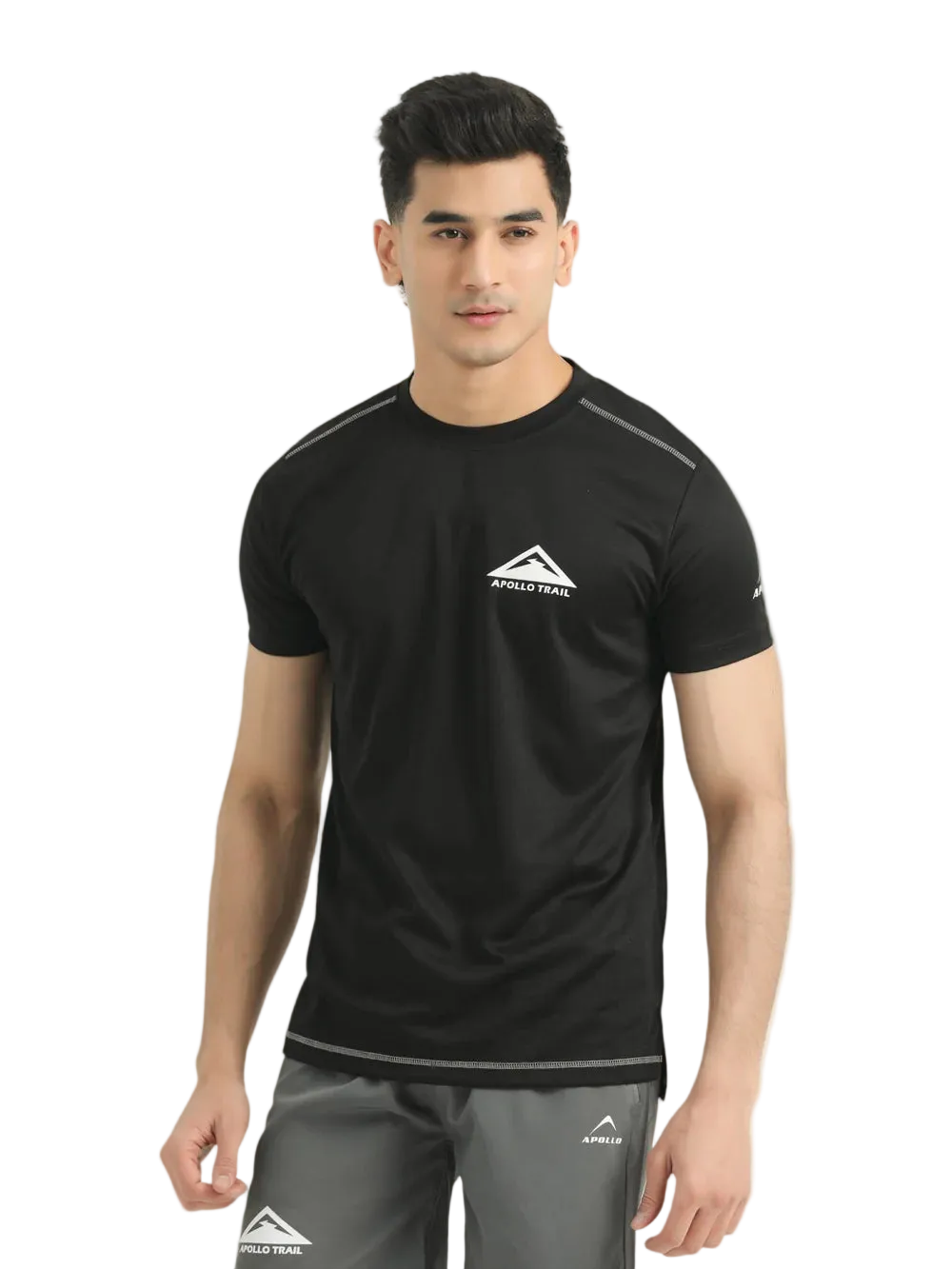 APOLLO Sports T-Shirt Men's - Micro Mesh Polyester Black