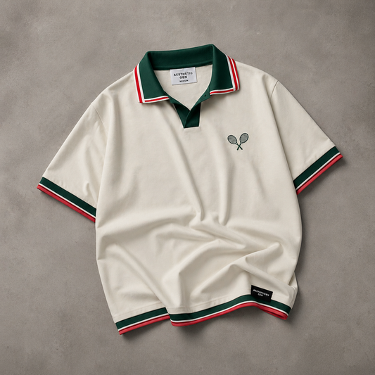 White Midnight Court Polo Shirt – Breathable Athletic Short Sleeve Polo