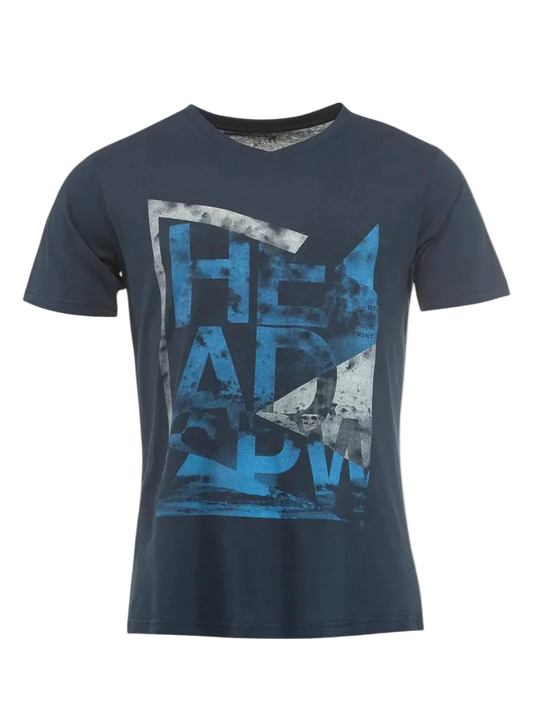 Head Sports V-Neck T-Shirt - Men’s Cotton Alcott Shirt Dark Blue