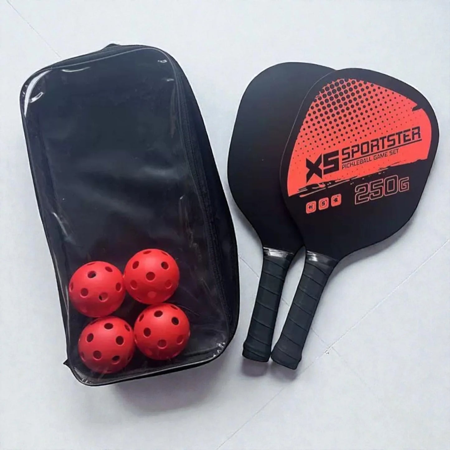 XS Sportster Pickleball Paddle Set - Lightweight Pickleball Rackets with Balls & Bag