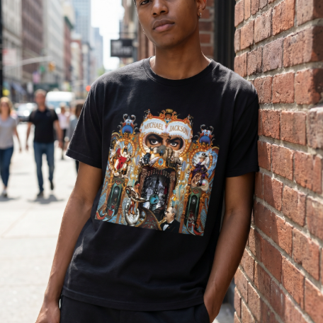 King of Pop Dangerous Album Graphic Tee – Michael Jackson Inspired Vintage Music T-Shirt (Unisex)