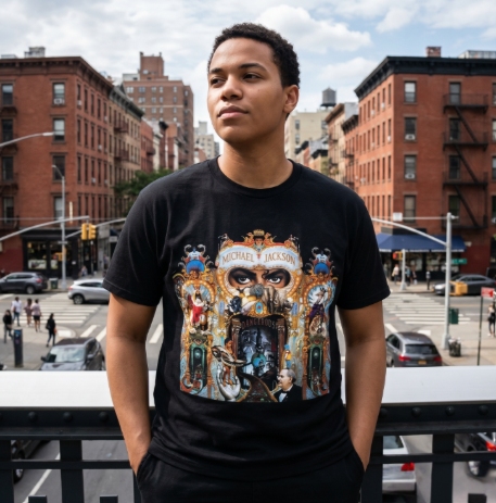 King of Pop Dangerous Album Graphic Tee – Michael Jackson Inspired Vintage Music T-Shirt (Unisex)