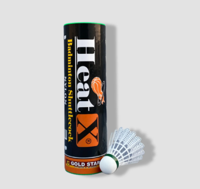 HEAT X BADMINTON SHUTTLECOCK NYLON GOLD STAR (3070)