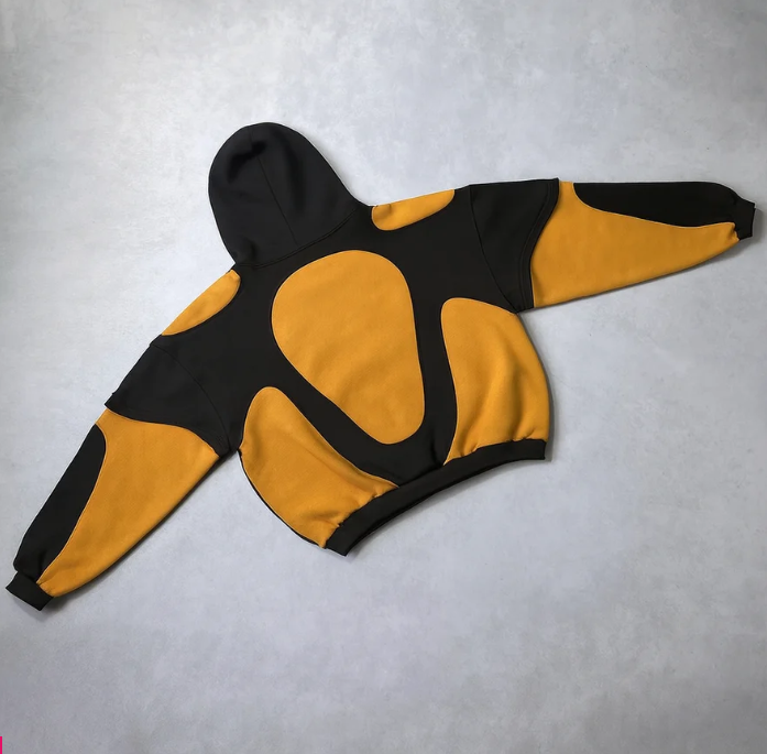 Spacewalk Hoodie – Regular Fit Graphic Hoodie | Black & Mustard