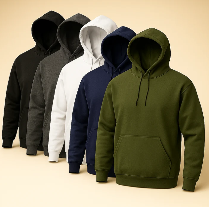 Unisex Premium Plain Hoodie – Comfortable Basic Essential Streetwear in 10 Colours