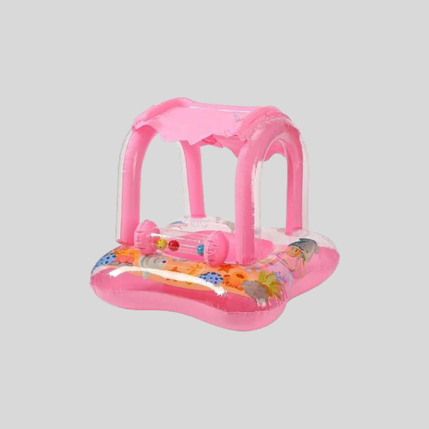 Kids Inflatable Pool Float Boat with Sun Canopy – Baby Swimming Float