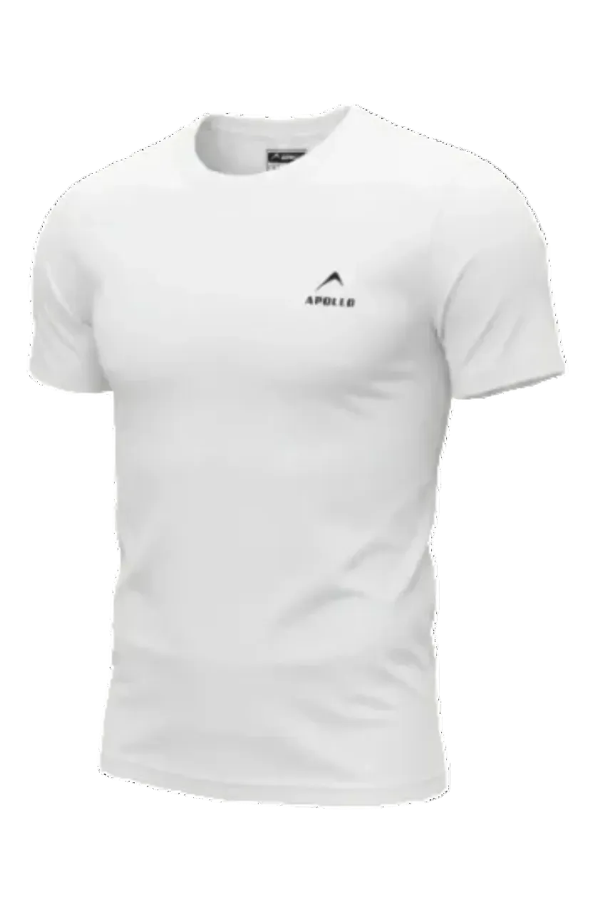 APOLLO Men's Cotton Athletic Sport Shirt | Breathable Activewear – White