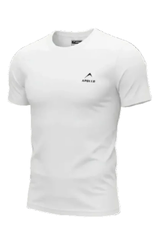 APOLLO Men's Cotton Athletic Sport Shirt | Breathable Activewear – White
